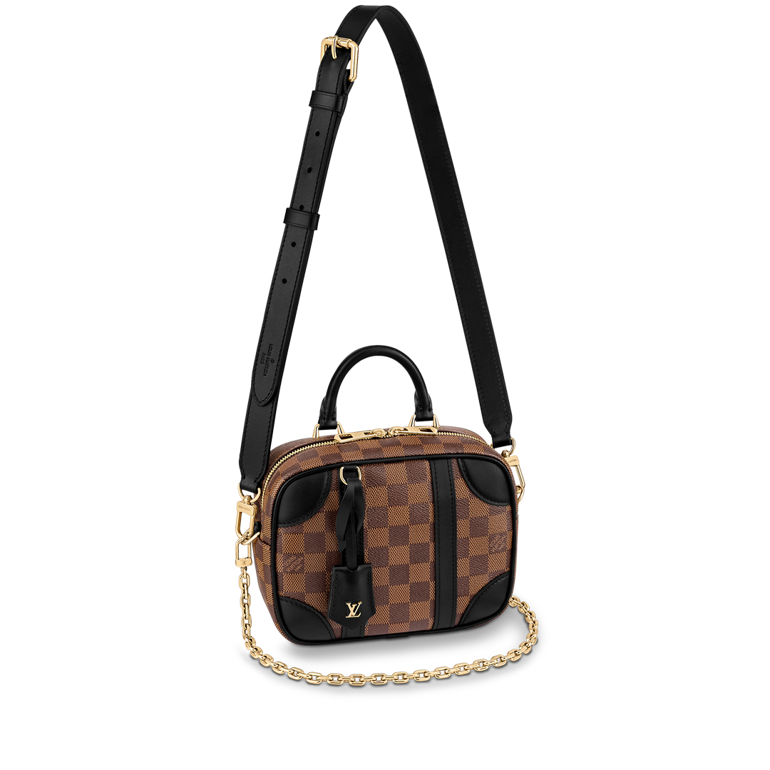 Louis Vuitton VALISETTE SOUPLE BB Handbag Damier Ebene N50063 Black